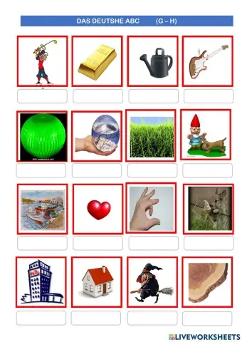 Das deutsche Alphabet GH