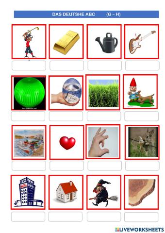 Das deutsche Alphabet GH