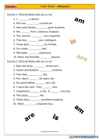 Exercise - To be affirmative form