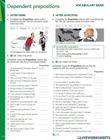 Dependent prepositions