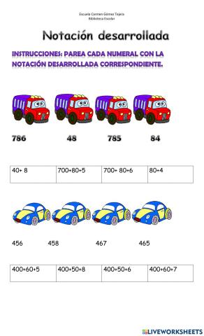 Notación desarrollada