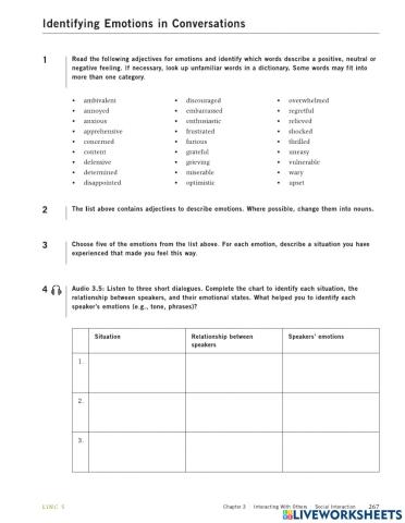 Listening: Identifying Emotions in Conversations
