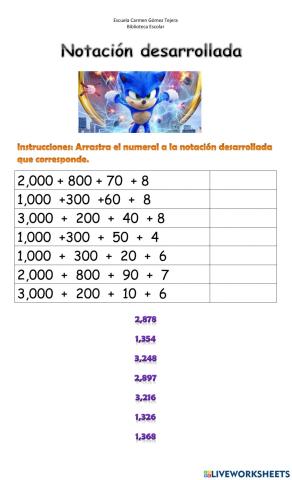 Notación desarrollada