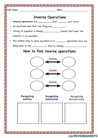 WCA1R Inverse Operations