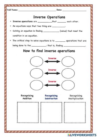 WCA1R Inverse Operations