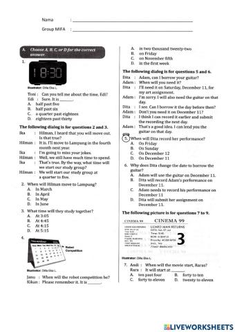 Assessment 3 Bahasa Inggris 7A