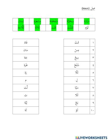 Arabic Quiz Year 5