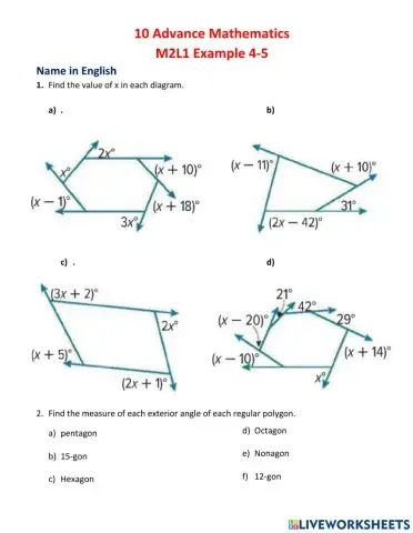 10 Advance Mathematics M2L1 Example 4-5
