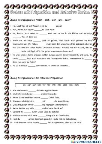 Reflexive Verben und Verben mit Präposition