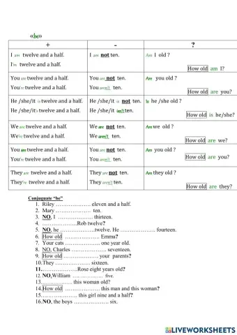 Be to tell one4s age