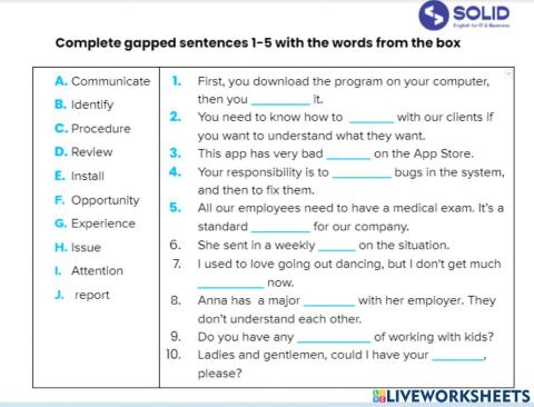 Work Responsibilities