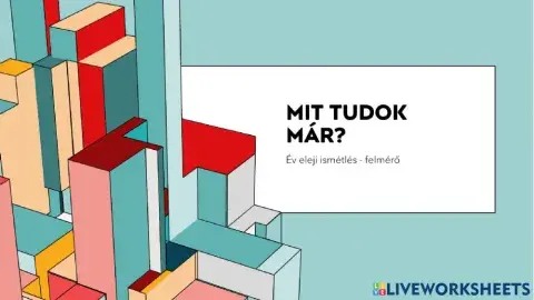 Matek- Mit tudok már? - év eleji felmérő