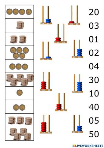 FICHA 4: Unidad y Decena con monedas de 1 peso Argentino