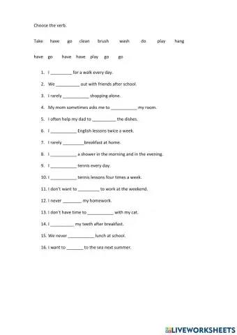 Everyday deeds-verbs