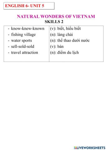 English 6- unit 5- skills 2