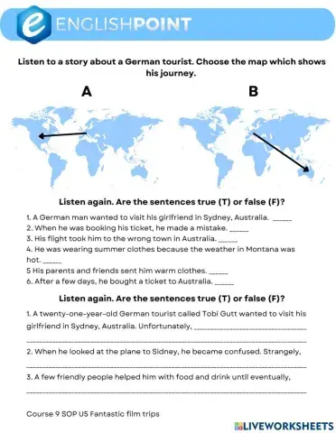 A German tourist: Listening - Speakout Pre-intermediate Unit 5