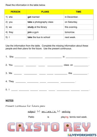 Plans for the future