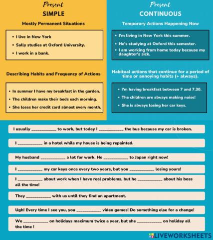 Present continuous for habitual actions in the present VS Present Simple