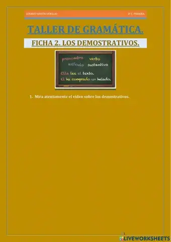 Taller de gramática. Ficha 2. 6º.
