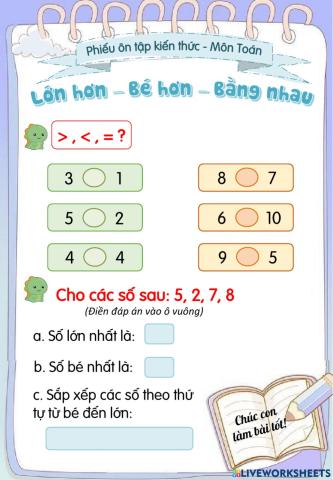 Toán 1 - So sánh Tuần 5