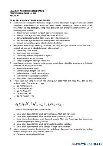 Uas ganjil pai kls xi