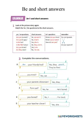 Be and short answers