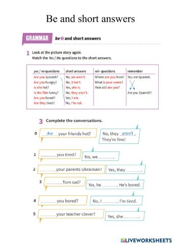 Be and short answers