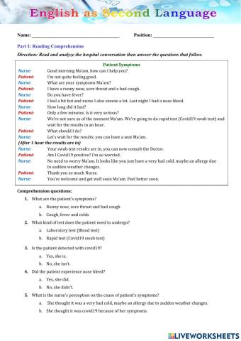 English Communication in Healthcare