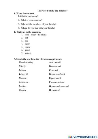 My friends and family