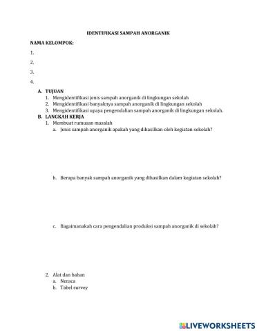 Identifikasi sampah anorganik