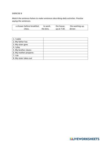 IE0, Unit 1, Listening and Speaking, Exercise 8