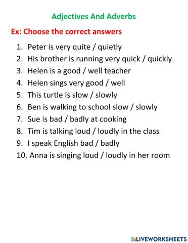 Adjectives and adverbs