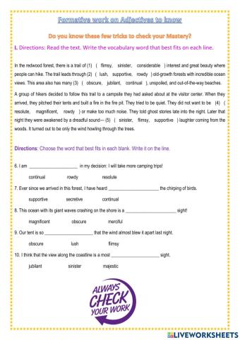 AET Sec School Adjectives 2 know