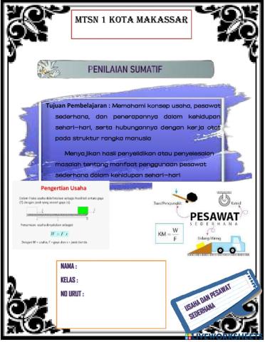 Penilaian sumatif pilihan ganda udaha dan pesawat sederhana