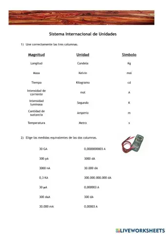 Sistema Internacional - Cambio de unidades