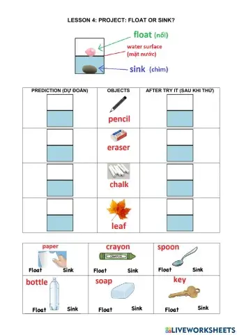 Lesson 4. float or sink
