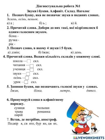 Діагностувальна робота №1