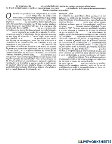 Avançado - Complete os espaços de acordo com o áudio