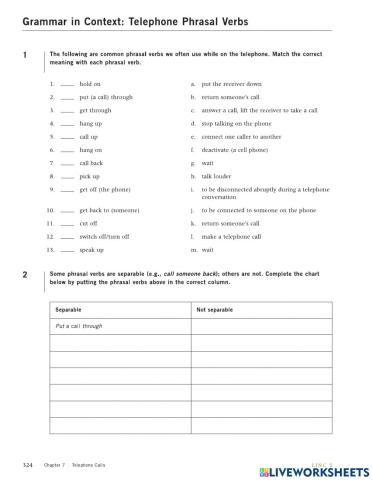 Phrasal Verbs for the Phone