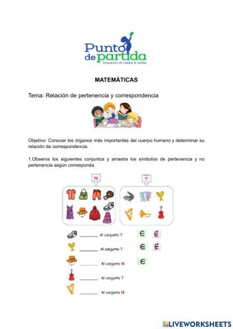 Relación de pertenencia y correspondencia