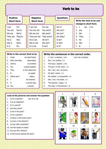 Verb to be grammar drills
