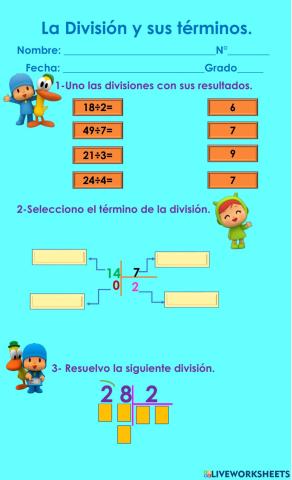División y sus términos