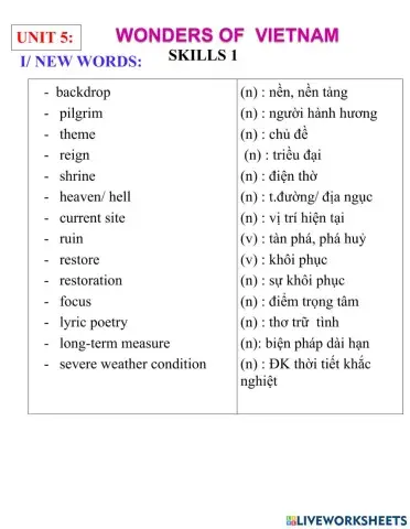 English 9- unit 5- skills 1