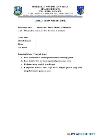 LKPD Konservasi Fauna Indonesia