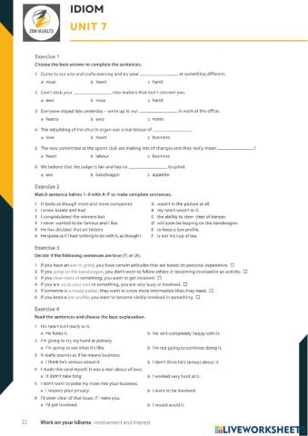 Collin Work on Your Idioms Unit 7