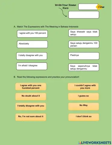 Expression of agreement and disagreement