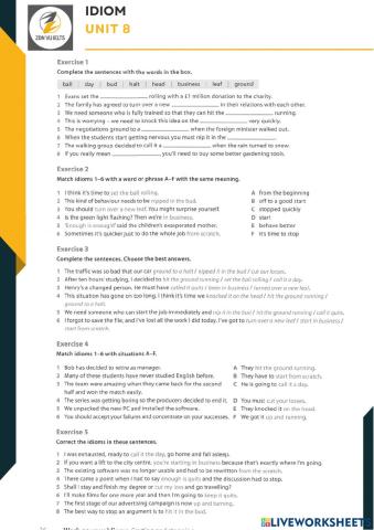 Collin Work on Your Idioms Unit 8