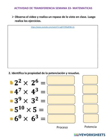 Propiedades potenciacion