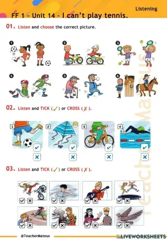 FF 1 - Unit 14 - I can't play tennis. - Listening