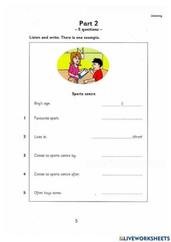 Listening movers Part 2+3